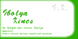 ibolya kincs business card